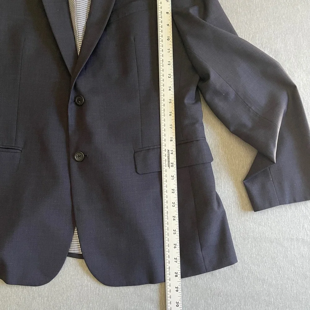 Banana Republic Blazer Mens Wool 42R Navy Blue Modern Slim Fit Italian Fabric